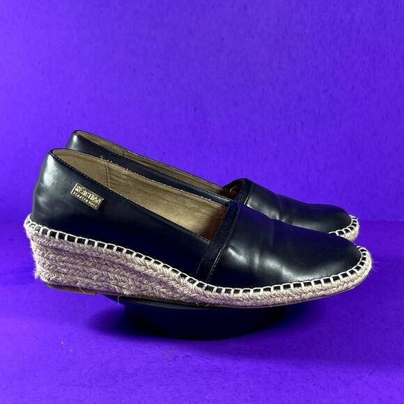 Kenneth Cole Reaction Black Wedge Espadrilles Women's Shoe Size 9.5 - Picture 1 of 9